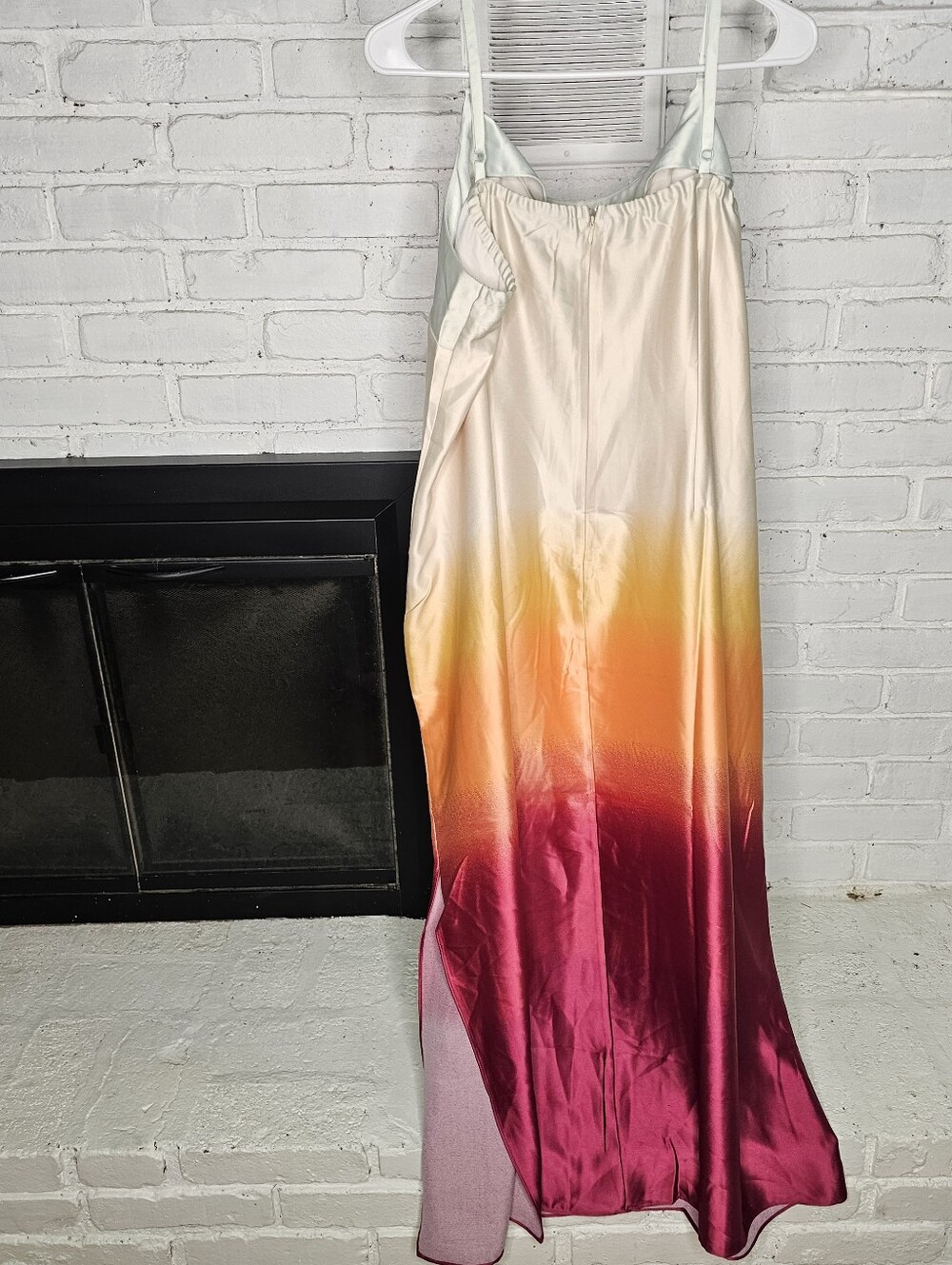 Lane Bryant Satin Slip Dress in Cream & Berry Ombre - Picture 2 of 3